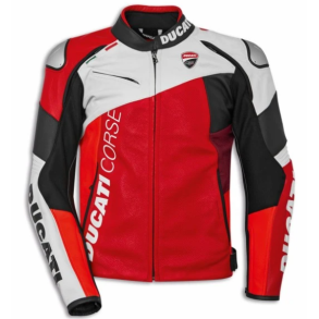 Ducati LEATH. JACKET DC C6 RE/WH/BL PERF