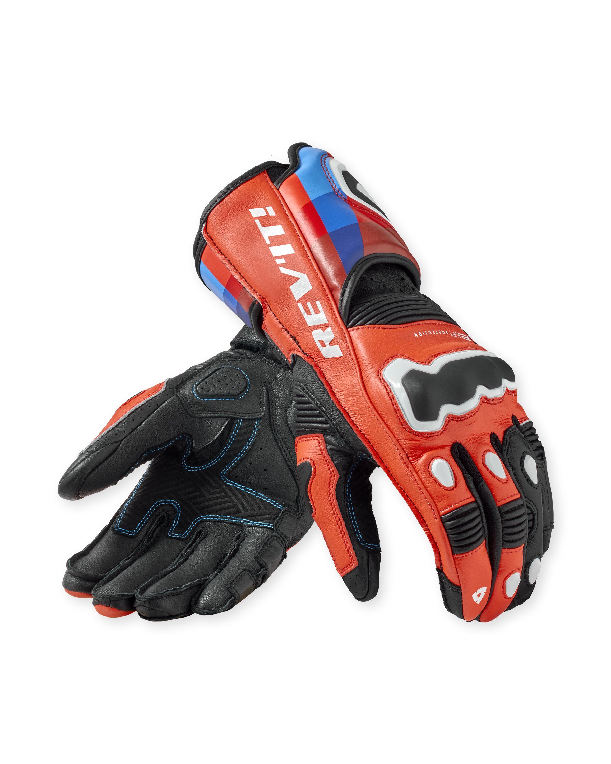 Rev'it Quantum 3 Handske Neon Red-Blue