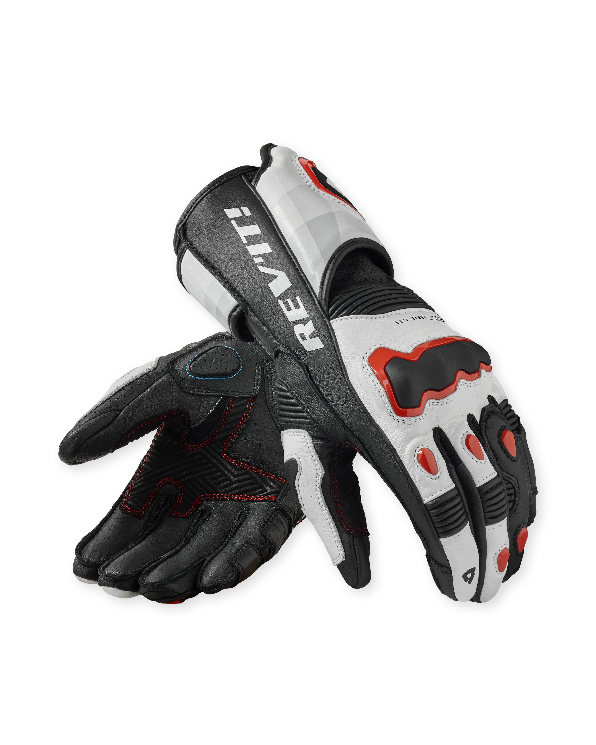 Rev'it Quantum 3 Handske White-Neon Red