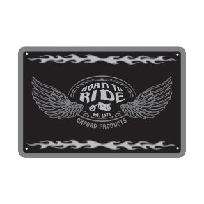 Oxford Garage Metal Sign: BORN TO RIDE