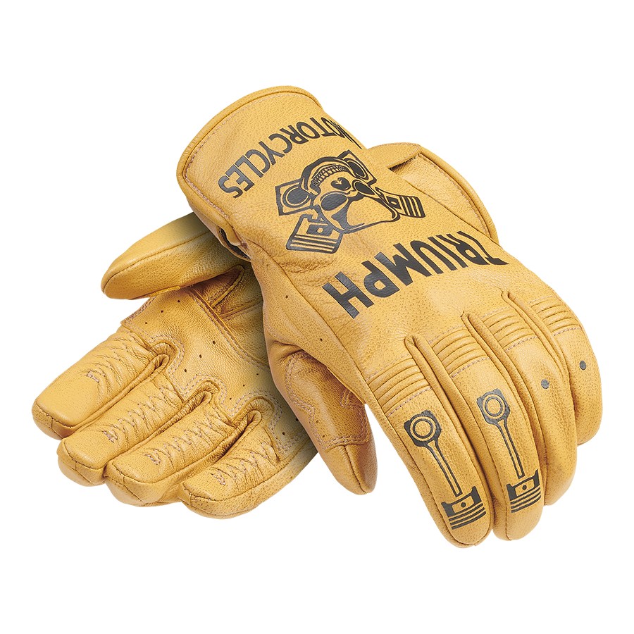 Triumph Piston Jack Leather Gloves Gold